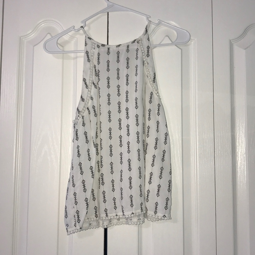 White Top W/ Black Designs